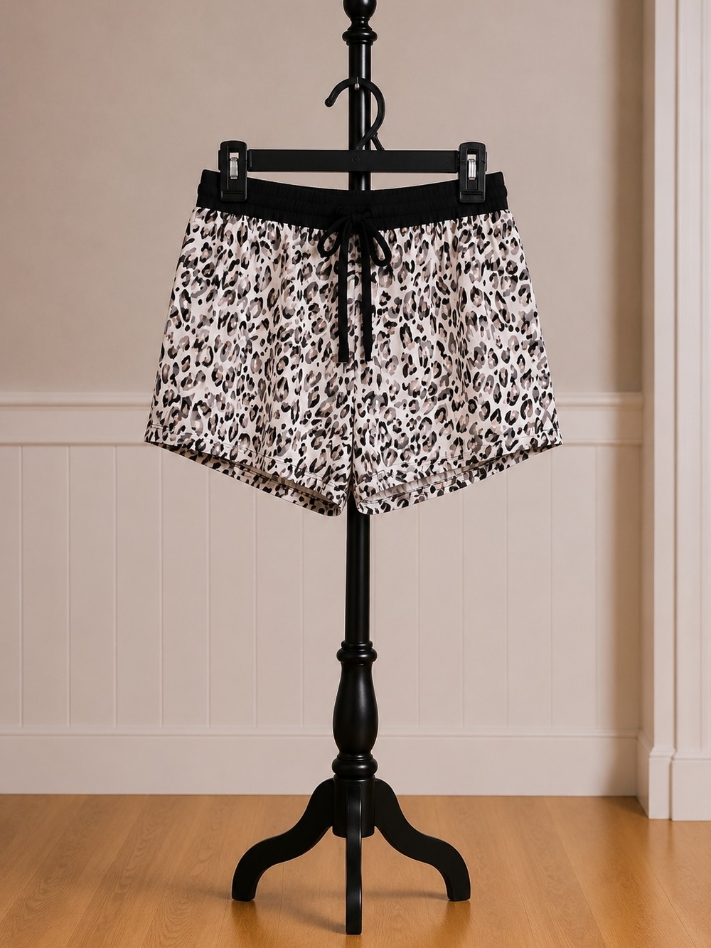 •Bare Necessities Soft Leopard Printed Satin Shorts
